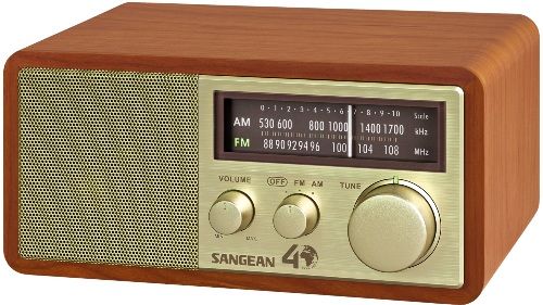 Sangean WR-11SE FM/AM Analog Wooden Cabinet Receiver, Walnut with Gold Face Plates; Tuning and Band Indicator; Soft and Precise Tuning; Deep Bass Compensation; 3 Inches 6.5 Watts Full Range Speaker with Enlarged Magnet; Auxiliary Input for Additional Audio Sources Like MP3 Player or iPod/iPhone; I/O Jacks: AC-In, DC-In, Aux-In, REC Out, Headphone and FM F Type Antenna Terminal; UPC 729288029328 (WR11SE WR-11-SE WR 11SE)