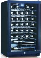 Equator WR 144-35 Single Zone Wine Cooler, Black/Black, 3.8 Cu.ft./35 Bottles Capacity, Single Zone with mechanical control, Maintaining optimum temperature and humidity for wine, Slide-out shelf, Reversible door, Safety see-through door, Flush Back Design, Adjustable leg, Mechanical Temp. Control, Temperature Range 41°F~64°F, Automatic Defrosting, UPC 747037121444 (WR14435 WR-144-35 WR144-35 WR-14435) 