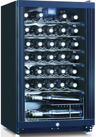 Equator WR 144-35 Single Zone Wine Cooler, Black/Black, 3.8 Cu.ft./35 Bottles Capacity, Single Zone with mechanical control, Maintaining optimum temperature and humidity for wine, Slide-out shelf, Reversible door, Safety see-through door, Flush Back Design, Adjustable leg, Mechanical Temp. Control, Temperature Range 41F~64F, Automatic Defrosting, UPC 747037121444 (WR14435 WR-144-35 WR144-35 WR-14435)