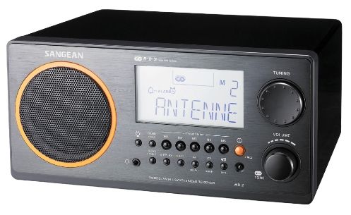 Sangean WR-2 Hi-Fi Wooden Radio W/PLL Synthesized Tuning System, Black, 10 Memory Presets, Bass compensation, Auxiliary input, Record output, External AM, external F-type FM Antenna terminals, Adjustable bass and treble (WR2 WR-2 WR 2 WR2B WR-2B WR2BK WR2BLK WR-2BK WR-2BLK WR2BLACK WR-2BLACK)
