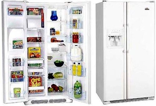 White-Westinghouse WRSZ28V8CW Frost Free Side-By-Side Refrigerator with Quick Ice & Quick Freeze, White, 26 Cu.Ft. Capacity, 220-240Volt, 50/60Hz, 2 Sliding SpillProof Glass Shelves, Can/Bottle Rack, Freezer Light, Tall Bottle Retainers, 2 Half-Size and 1 Full-Size Sliding Freezer Baskets (WRS-Z28V8CW WRSZ-28V8CW WRSZ28V8C WRSZ28V8)