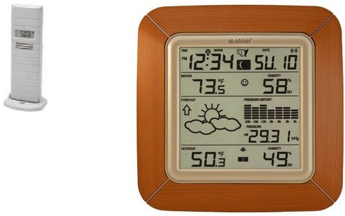 La Crosse Technology WS-9057U-IT-LC Wireless Forecast Station, 330 Ft Transmission Range, 0 to 7 levels Setting, 14.2F to 139.8F (-9.9C to +59.9C) IN Temp Range, -39.8F to +139.8F (-39.9C to +59.9C) OUT Temp Range, Monitors indoor temperature (F or C), Monitors indoor humidity (%RH), Records MIN/MAX temperature with time and date of recording, UPC 757456987989 (WS-9057U-IT-LC WS9057U-ITLC WS-9057UITLC)
