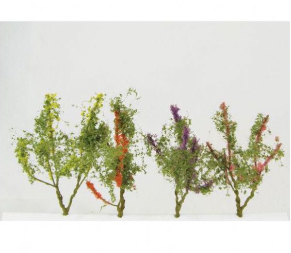 Wee Scapes WS00302 Architectural Model Flower Trees; A collection of carefully crafted faux flowers; Great for adding finishing touches on top of or amongst model hegdes, meadows, fields, grass, etc; Flower trees range from .5