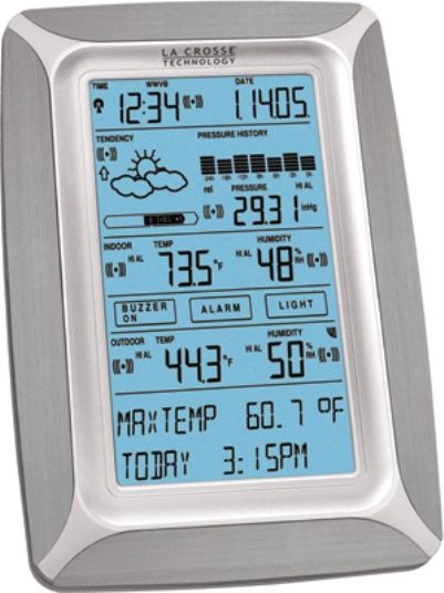 La Crosse Technology WS-3510U-AL Touch Screen Wireless Weather Station, 1% to 99% Wireless Outdoor Humidity Range and Indoor Humidity Range, -21.8F to 157.8F Wireless Outdoor Temperature Range, 14.1F to 139.8F Indoor Temperature Range, Up to 330 Feet of Transmission Range, 433.92 MHz of Transmission Frequency (WS-3510U-AL WS 3510U AL WS3510UAL)