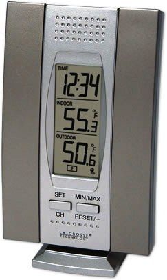 La Crosse Technology WS-7013BZ Wireless Temperature Station, Detachable Stand Included, Wireless Outdoor Temperature - F or C, Monitors Indoor Temperature - F or C, Records MIN & MAX Temperature with Time Stamp, Digital Time, 12 or 24 Hour Time Display, Can Receive Up to 3 Sensors, Wall Hanging or Free Standing, Detachable Stand Included (WS7013BZ  WS 7013BZ  WS-7013  WS7013  757456994468)