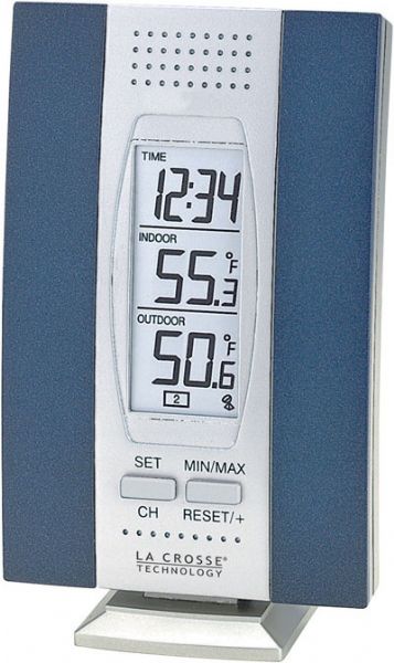 La Crosse Technology WS-7013U Wireless Temperature Station, Wall hanging or free standing, Detachable stand included, Can receive up to 3 sensors, Time display, 12/24 hour time display, -21.8F to +156.2F Wireless outdoor temperature range (WS 7013U  WS7013U)