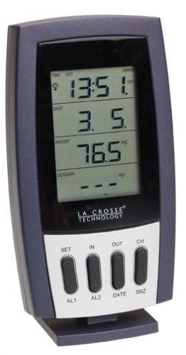 La Crosse WS-7076U Wireless Temperature Station, Dual Time Alarms (WS7076U,  WS 7076U, WS7076, WS-7076, 757456995199)