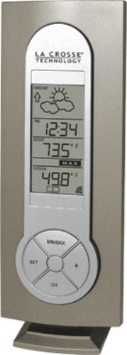 La Crosse Technology WS-7211U-CBP Wireless Forecast Station with Atomic Clock, Weather forecasting function with 3 weather icons and weather tendency indicator, Wireless outdoor temperature (F), Monitors indoor temperature (F) (WS7211UCBP WS-7211UCBP WS7211U-CBP WS-7211U WS7211U)