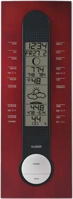 La Crosse WS-7391UF Wireless Wood Weather Station, Mahogany Finish Wireless Indoor Outdoor Thermo-Hygrometer, Weather Forecaster With Moon Phase, Tide Indication, & 
