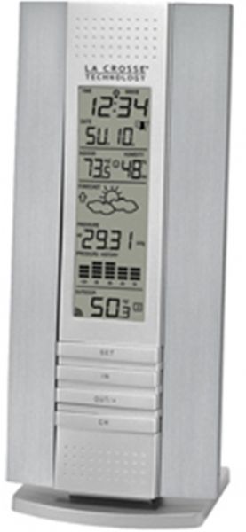 La Crosse Technology WS-7394U-SAL Wireless Forecast Station, -21.8F to +157.8F Outdoor temperature range, 14.2 F to 139.8F Indoor temperature range, +/- 1.5F of Temperature accuracy, Up to 330 Feet of Transmission range, 433.92 MHz Transmission frequency, TX3U, TX3UP Compatible sensors, 1% to 99%  of Indoor humidity range (WS7394USAL WS 7394U SAL  WS-7394U-SAL)