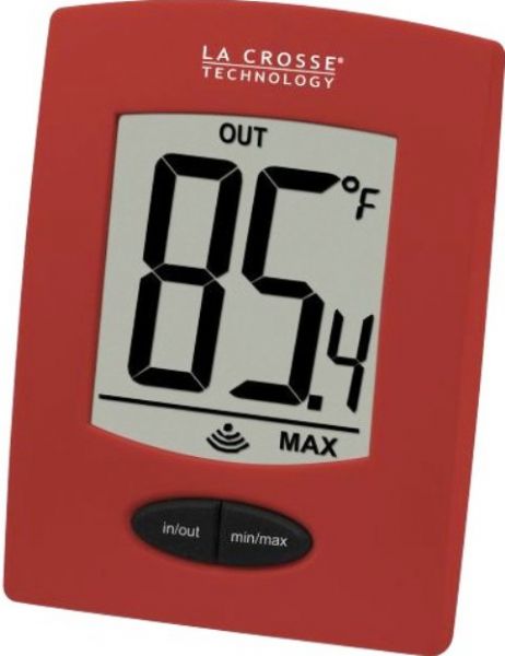 La Crosse Technology WS-9007U-IT-R Wireless Thermometer, Up to 260 feet Transmission range, -19.9F to 140F Wireless outdoor temperature range, 14.1F to 140F Indoor temperature range, Large Easy to Read Display, Records MIN & MAX Temperature, Low Battery Indicator, Wireless Outdoor Temperature F, Monitors Indoor Temperature F, UPC 757456990811 (WS9007UIT WS-9007U-IT WS 9007U IT WS-9007U-IT-R WS9007UITR)