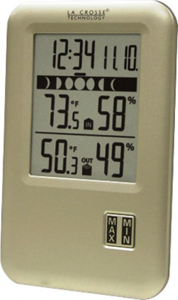 La Crosse Technology WS-9066U-IT Wireless Weather Station with Moon Phase, 260 Ft. transmission range, -39.8F to 139.8F ; -39.9C to 59.9C Wireless outdoor temperature range, 14.1F to 139.8F ; -9.9C to 59.9C Indoor temperature range, 1-99% Outdoor humidity range, 20-95% Indoor humidity rangeUp to 12 month battery life, 8 Moon phases, 12/24 Hour time display, Low battery indicators, UPC 757456987286 (WS9066UIT WS-9066U-IT WS 9066U IT)