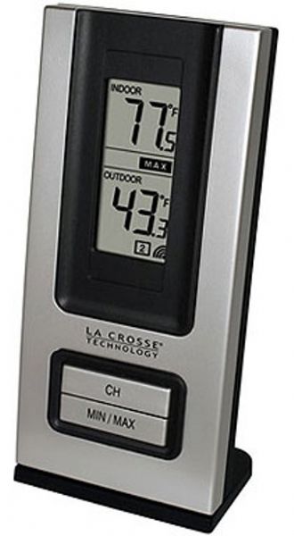 La Crosse Technology WS-9116U-CBP Wireless Silver Weather Station with Indoor/Outdoor Thermometer, -21.8F to +156.2F Wireless Outdoor Temperature Range, 32F to 140F Indoor Temperature Range, Up to 80 Feet Transmission Range, 433.92 MHz Transmission Frequency, TX6U, TX3U, TX3UP Compatible Sensors (WS 9116U CBP WS9116UCBP WS-9116U-CBP)