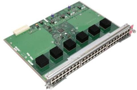 Cisco WS-X4548-GB-RJ45 Line Card Expansion module, Wired Connectivity Technology, Ethernet 10Base-T, Ethernet 100Base-TX, Ethernet 1000Base-T Cabling Type, Protocol Ethernet, Fast Ethernet, Gigabit Ethernet Data Link, 1 Gbps Data Transfer Rate, IEEE 802.3, IEEE 802.3u, IEEE 802.3ab, IEEE 802.3af, IEEE 802.3x, IEEE 802.3ad (LACP) Compliant Standards, 48 x network / power - Ethernet 10 (WS X4548-GB RJ45 WSX4548GBRJ45)