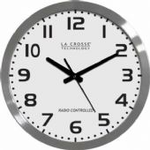 La Crosse Technology WT-3161WH Atomic Wall Clock 16", Brushed Metal, Atomic Time, Updates for DST, Atomic time with manual setting, Automatically sets to exact time, Accurate to the second, Automatically updates for daylight saving time (on/off option), 4 time zone settings, Simple operation: insert 1 "AA" alkaline battery, UPC 757456985398 (WT3161WH WT316-1WH WT-3161WH) 