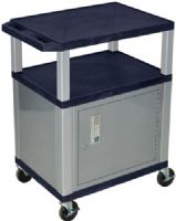 Luxor WT34ZC4E-N Tuffy AV Cart 3 Shelves Nickel Legs, Navy; Includes steel cabinet made of 20 gauge steel; Includes lock with a set of two keys; Includes electric assembly with 3 outlet 15 foot cord with cord management wrap and three cable management clips; Recessed chrome handle and cable management access in back cabinet panel; UPC 847210005599 (WT34ZC4EN WT-34ZC4E-N WT 34ZC4E-N WT34-ZC4E-N WT34) 