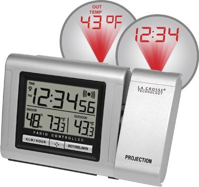 La Crosse Technology WT-5120U-BP Projection Alarm Clock with Weather, 1% to 99% Indoor humidity range, -21.8F to 156.2F Wireless outdoor temperature range, 14F to 99.9F Indoor temperature range, Up to 90 Projection arm rotates, Up to 80 Feet Transmission range, 433.92 MHz Transmission frequency, Projection and arm rotate for proper viewing (WT-5120U-BP WT 5120U BP WT5120UBP)