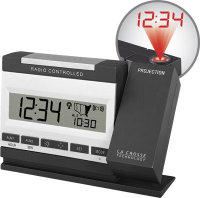 La Crosse Technology WT-5720U-BP Projection Alarm Clock with IN Temp, 32F to 122F Indoor temperature range, 0.2F Temperature resolution, 12/24 hour time display, Perpetual calendar, Time zone setting, US time zone map, Time zones from GMT to -12 GMT, Atomic time and date with manual setting  (WT 5720U BP WT5720UBP WT-5720U-BP)
