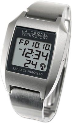 La Crosse Technology WT-966B Radio Controlled Metal Strap Watch (WT966B WT 966B) 