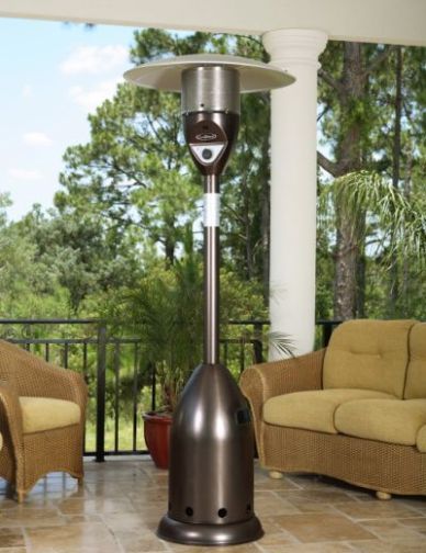 Well Traveled Living 02109 Old World Bronze Finish Deluxe Patio Heater, 47000 BTUs, Heat Range Up to 18 ft. diameter, Reliable Piezo igniter, Stainless steel burners & heating grid, Uses standard 20 lb LPG BBQ tank (NOT INCLUDED), Safety auto shut off tilt valve, Weighted base for stability, Convenient wheel assembly, Consumption Rate (Approx)10 hrs, UPC 690730021095 (WTL02109 WTL-02109 02-109 021-09 2109)