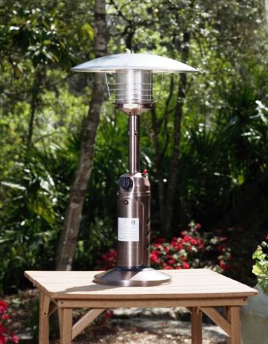 Well Traveled Living 60269 Copper Finish Table Top Patio Heater, Adjustable to 10000 BTU's, Overall height 34.65