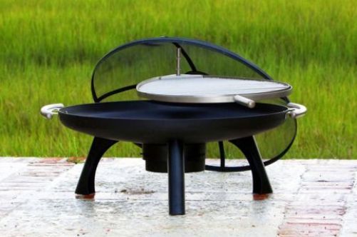 Well Traveled Living 60465 Grilltech Space Fire Pit 800, 31.52 diameter 4mm thick steel fire bowl, 304 grade stainless steel handles, 6mm thick stainless steel leaf shape adjustable height cooking grill, Ash collection unit in fire bowl, Provides atmospheric lighting and heat, One piece dome fire screen with high temperature paint, UPC 690730604656 (WTL60465 WTL-60465 60-465 604-65)