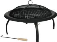 Well Traveled Living 60838 Folding 29" Fire Pit, Heat Resistant Painted Steel Bowl and Fire Screen, Log Grate, Cooking Grate and Fire Tool Included, No Tools Needed for Assembly, Carrying Bag Included, UPC 690730608388 (WTL60838 WTL-60838 60-838 608-38) 