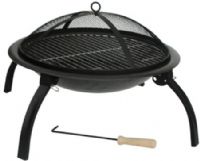 Well Traveled Living 60873 Folding 22" Fire Pit, Heat Resistant Painted Steel Bowl and Fire Screen, Log Grate, Cooking Grate and Fire Tool Included, No Tools Needed for Assembly, Folds for Easy Portability, Carrying Bag Included, UPC 690730608739 (WTL60873 WTL-60873 60-873 608-73) 