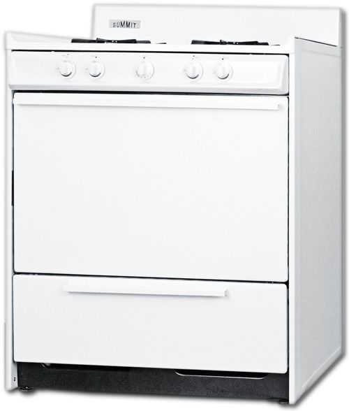 Summit WTM2107S Gas Range In White With Sealed Burners And Electronic Ignition, 30