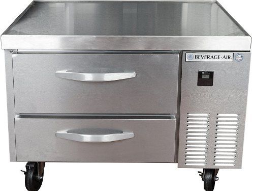 Beverage Air WTRCS36-1-48  Refrigerated Chef Base, 4.5 Amps, 60 Hertz, 1 Phase, 115 Volts, Drawers Access Type, Refrigerator Base Style, 8.5 cu. ft. Capacity, Side Mounted Compressor, 1/5 HP Horsepower, 2 Number of Drawers, 33 - 40 Degrees F Temperature Range,Heavy duty w ork flow handles, 12 gauge stainless steel construction, Refrigerated drawers, 26.75