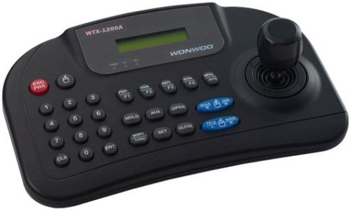 Wonwoo WTX-1200A PTZ Controller Joystick Keyboard, USB mouse function, Operate with 9V battery, Controls from 1 ~ 255 cameras, Multiple protocol supported in each channel, RS-485/RS-422 communication (Tx: 3 port, TRx: 1 port), Programmable user preferences (Preset, Tour, Pattern, etc.), Built-in 3-Axis proportional joystick (WTX1200A WTX 1200A WT-X1200A WTX-1200)