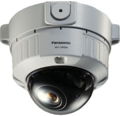 Panasonic WV-CW504S CCTV camera, 650 TV Lines Horizontal Resolution, 700 TV Lines Horizontal Resolution BW, 2 Optical Zoom, -170  to +170  Panning Range, 1/10000 Max sec Shutter Speed, 1/60 sec Min Shutter Speed, Composite video Supported Video Signals, -75  to +75  Tilting Range, NTSC Video Format, BNC Connector Type, Composite video output Interface,  UPC 791871506332 (WVCW504S WV-CW504S WV CW504S)