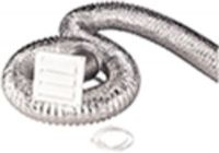 Equator WVK 1059 White Outside Vent Kit, Easy to install curved louvers with flexible Metallic Vent Hose of 5 ft. length 4" diam with 2 ties (WVK1059 WVK-1059) 