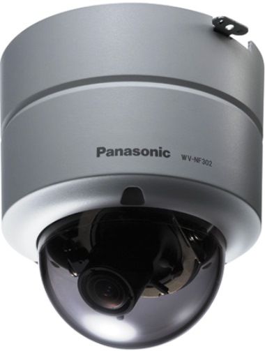 Panasonic WV-NF302 i-Pro Megapixel Day/Night Fixed Dome Network Camera; 1/3 inch progressive scan CCD Image Sensor; Effective Pixels 1296 (H) x 976 (V); Scanning Area 4.86 (H) x 3.65 (V) mm; Focal Length 2.8 ~ 10 mm, 3.6x Varifocal Auto Iris lens; Maximum Aperture Ratio 1:1.3 (Wide) ~ 1:3.1 (Tele); Focusing Range 1.2 m (3.9 ft.) ~ ∞ (WVNF302 WV NF302 WVN-F302 WVNF-302)