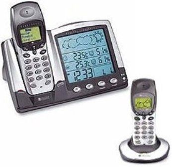 Oregon Scientific WW338H Expandable Cordless Phone with Weather and Extra Handset  2.4 GHZ, 50-number phonebook, 10 polyphonic melodies and 4 standard ring tones, Handset speakerphone, Backlight on handset display and jumbo base unit display (WW338H WW-338H WW 338H WW338 WW-338 WW338-H)