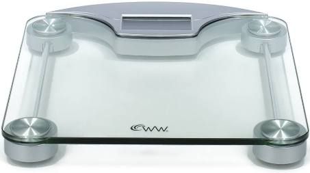 Conair WW39Y Weight Watchers Digital Glass Scale; Contemporary glass and silver finish; Extra-large, easy-to-read, 1.5 in. digital display; 400 lb./180 kg weight capacity; Displays weight in 0.1 lb./50 g increments; Safety tempered glass platform 12 in. x 13.5 in.; 