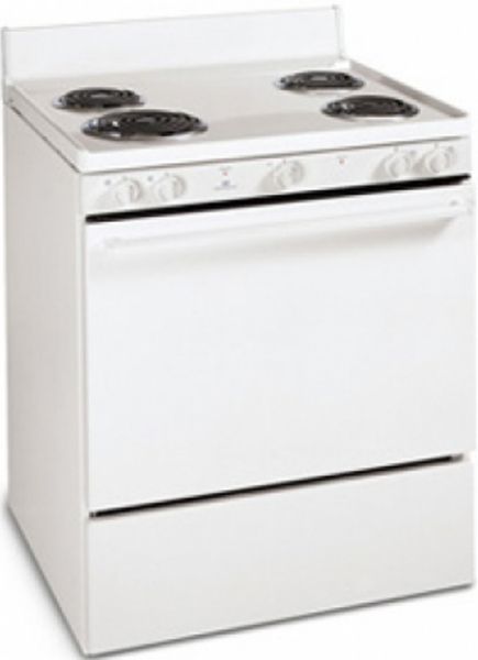 Westinghouse WWEF3000KW Free-Standing Electric Range with 4.2 Cu. Ft. Oven Capacity, Solid Panel Door, Towel Bar Handle and 2 Oven Racks, White, 30