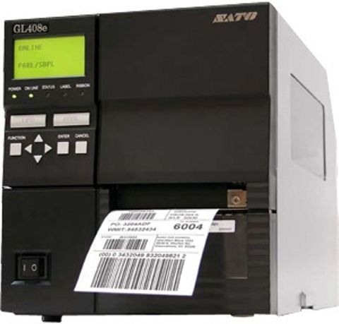 Sato WWGL08001 model GL408e model B/W Direct thermal / thermal transfer printer, Status LCD Built-in Devices, Wired Connectivity Technology, Parallel, Serial, USB, 802.11b, 802.11g Interface, 203 dpi B&W Max Resolution, CG Times, CG Triumvirate, Outline, OCR Fonts, 32 MB Max RAM Installed, SDRAM Technology / Form Factor, 8 MB Flash Memory, Labels, plain paper, synthetic paper Media Type (WWGL08001 WWGL-08001 WWGL 08001 GL408e GL-408e GL 408e)