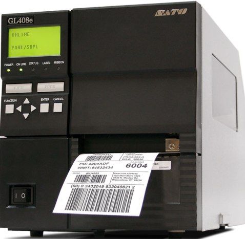 Sato WWGL08241 model GL408e Network Thermal Label Printer, Label Print Recommended Use, Monochrome Print Color, 10 in/s Maximum Mono Print Speed, 203 dpi Maximum Print Resolution, 4.09