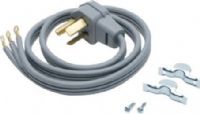 GE General Electric WX09X10006 Universal 3-wire Range Power Cord; For use with most leading brand free-standing electric ranges; Molded-on, right-angle plug keeps cord close to wall; Ting terminals allow for easy hook-up; Cord clamp is porvided on terminal end to relieve strain on terminals; 4 ft. (1.22m) lenght cord, UPC 084691225614 (WX-09X10006 WX 09X10006 WX09X-10006 WX09X 10006)  