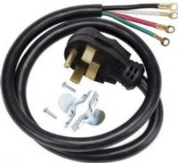 GE General Electric WX09X10035 Universal Range Power Cord (4-wire/4-ft./40-amp), Simplify installation of your electric range with cording that meets the precise length and wire gauge requirements, Works with most electric ranges with a 4-prong outlet box, Molded-on, right angle plug keeps cord close to wall (WX-09X10035 WX 09X10035 WX09X-10035 WX09X 10035) 
