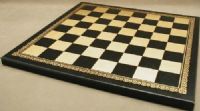 WorldWise Imports 201GN Ital Fama Pressed Leather Chess Board, Hand-tooled in Italy, Made from pressed leather, Black and gold squares, 0.5" H x 13" W x 13" D (201GN WORLDWISE201GN WORLDWISE 201GN WORLDWISE-201GN) 