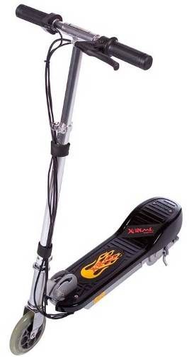 X-Treme X-10 Electric Scooter, Black, 100 Watt Electric rear Motor, Two 2.3Amp Maintenance Free Batteries, 8-10 MPH Top Speed, 5+ Miles per Charge, Variable Speed Control, 6