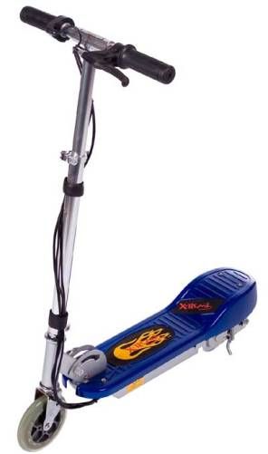 X-Treme X-10 Electric Scooter, Blue, 100 Watt Electric rear Motor, Two 2.3Amp Maintenance Free Batteries, 8-10 MPH Top Speed, 5+ Miles per Charge, Variable Speed Control, 6