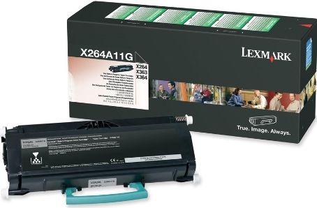 Lexmark X264A11G Black Return Program Toner Cartridge, Works with Lexmark X364dn, X363dn, X364dw and X264dn Laser Printers, 3500 standard pages Declared yield value in accordance with ISO/IEC 19752, New Genuine Original OEM Lexmark Brand, UPC 734646317481 (X264-A11G X264 A11G X264A-11G X26AH11)