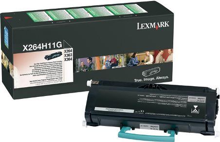 Lexmark X264H11G High Yield Black Return Program Toner Cartridge, Works with Lexmark X364dn, X363dn, X364dw and X264dn Laser Printers, 9000 standard pages Declared yield value in accordance with ISO/IEC 19752, New Genuine Original OEM Lexmark Brand, UPC 734646317498 (X264-H11G X264 H11G X264H-11G X264H11)