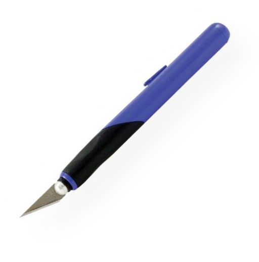 X-Acto X-3204 Retract-A-Blade Knife Blue; The first X-Acto knife that has a fully retractable No 11 blade; Retractable feature provides additional safety and portability, with easily replaceable blades; Soft comfort grip provides extra control; Use for delicate precision cutting, trimming and stripping of paper, plastic, balsa, thin metal, cloth, film, and acetate; Shipping Weight 0.05 lb; UPC 079946032048 (XACTOX3204 XACTO-X3204 RETRACT-A-BLADE-X-3204 X-ACTO-X3204 X3204 OFFICE)