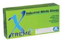Ammex X344100 Xtreme X3 Industrial Grade Nitrile Gloves, Powder Free, Beaded Cuff, 240mm Length, 3 mils Thick, Medium M, Box of 100, Textured, Latex Free, Superb Tensile Strength, Economical Protection, UPC 697383940964 (X344100 X-344100 X 344100)