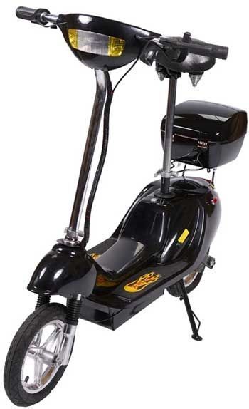 X-treme X-360 Electric Scooter 350 Watts, Speed 17-21 MPH, 36 Volts,  Headlight,  Tail light/brake light, Turn signals,  Horn, Dual-spring seat, Variable speed throttle, Key start, Black (X-360BLA X 360BLA X360BLA Xtreme360 X-treme 360 X360 X-360)