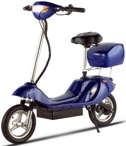 X-treme X-360 Electric Scooter 350 Watts, Speed 17-21 MPH, 36 Volts,  Headlight, Tail light/brake light, Turn signals,  Horn, Dual-spring seat, Variable speed throttle, Key start, Blue (X360 X 360BLU X-360BLU X360BLU Xtreme360 X-treme 360)